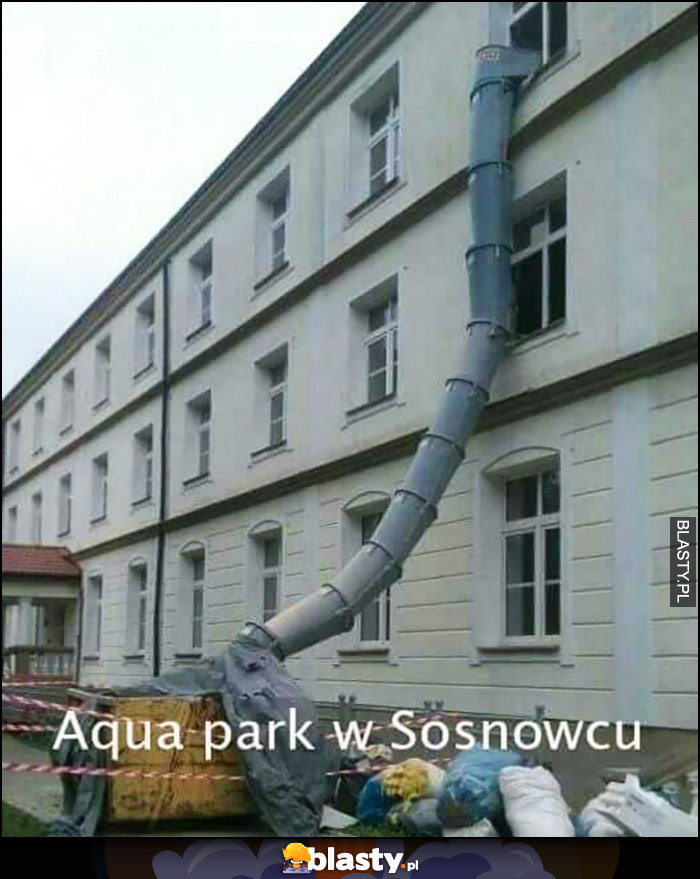 Aquapark w Sosnowcu zjeżdżalnia do śmietnika