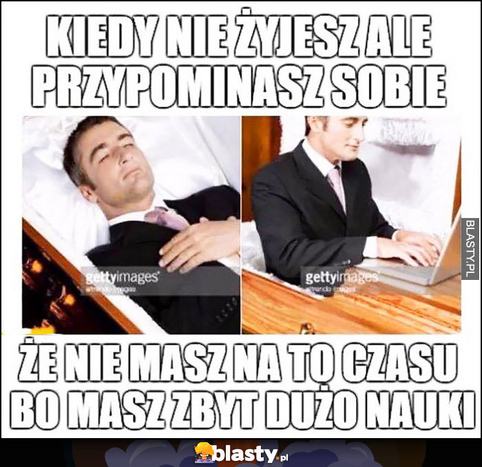 Kiedy nie żyjesz ale przypomnisz sobie, że nie masz na to czasu bo masz zbyt dużo nauki