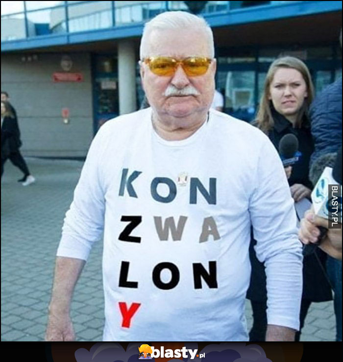 Lech Wałęsa koszulka konstytucja przerobiona na Koń Zwalony