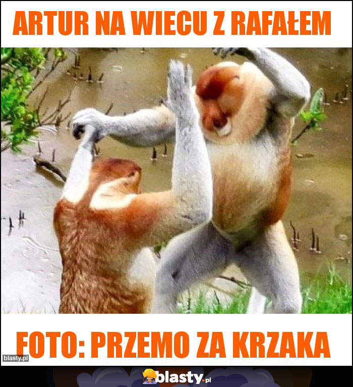 Artur na wiecu z Rafałem