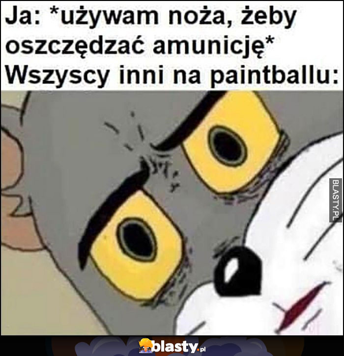 Ja: używam noża, żeby oszczędzać amunicję, wszyscy inni na paintballu zdziwieni zszokowani