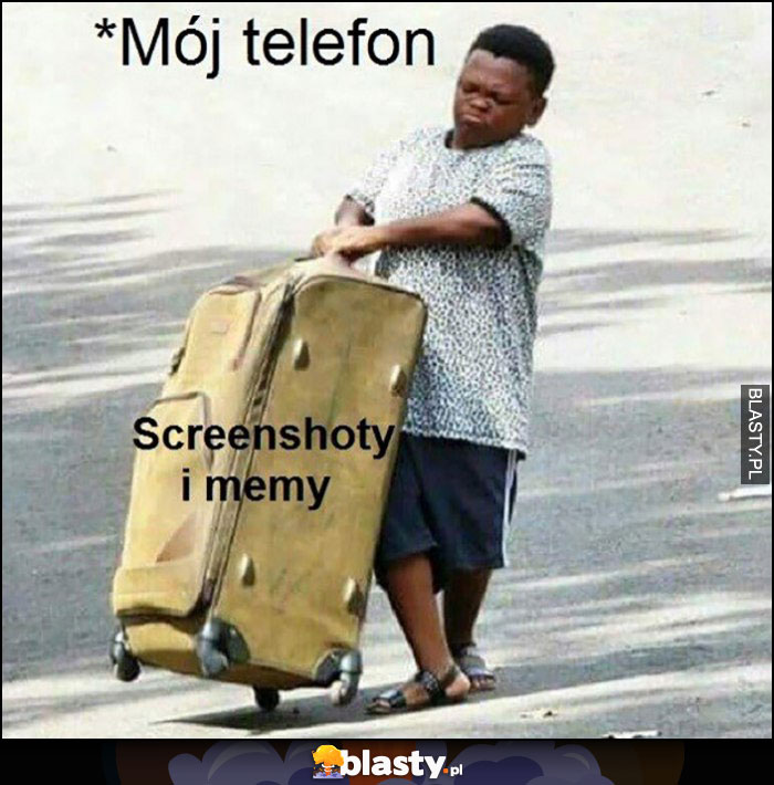 Mój telefon a w nim ciężkie screenshoty i memy