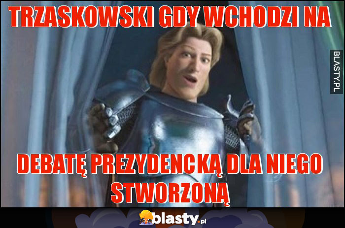 Trzaskowski gdy wchodzi na