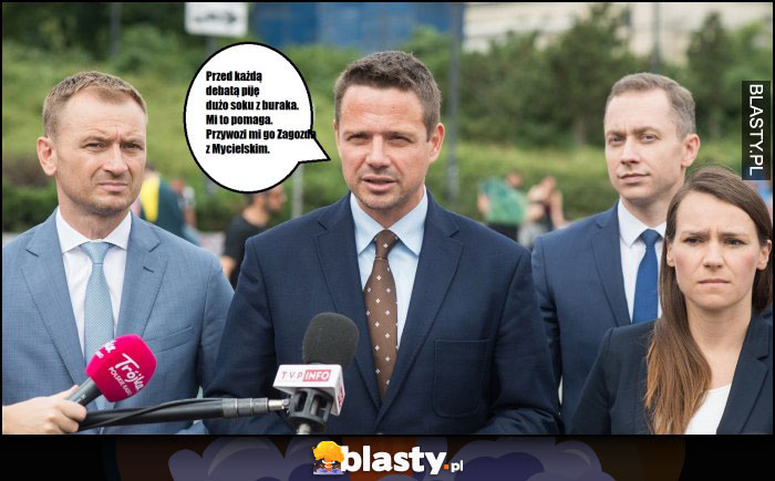 Trzaskowski przed każdą debatą pije dużo soku z buraka