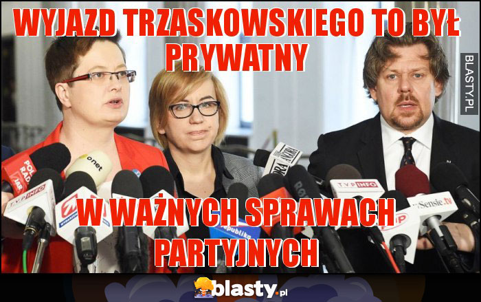 Wyjazd Trzaskowskiego to był prywatny