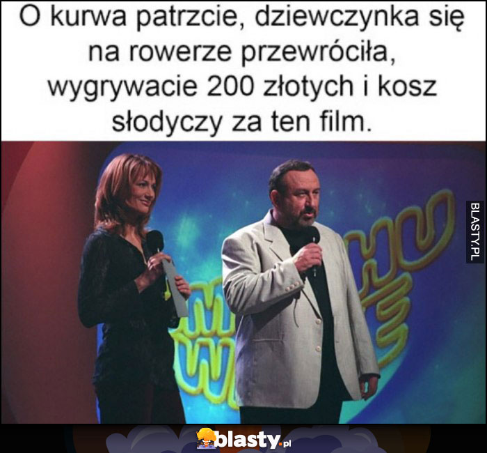 Śmiechu warte: patrzcie dziewczyna się na rowerze przewróciła, wygrywacie 200 złotych i kosz słodyczy za ten film