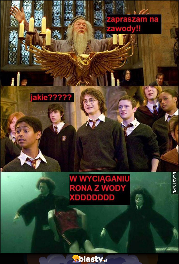 Harry Potter zapraszam na zawody, jakie, w wyciąganiu Rona z wody