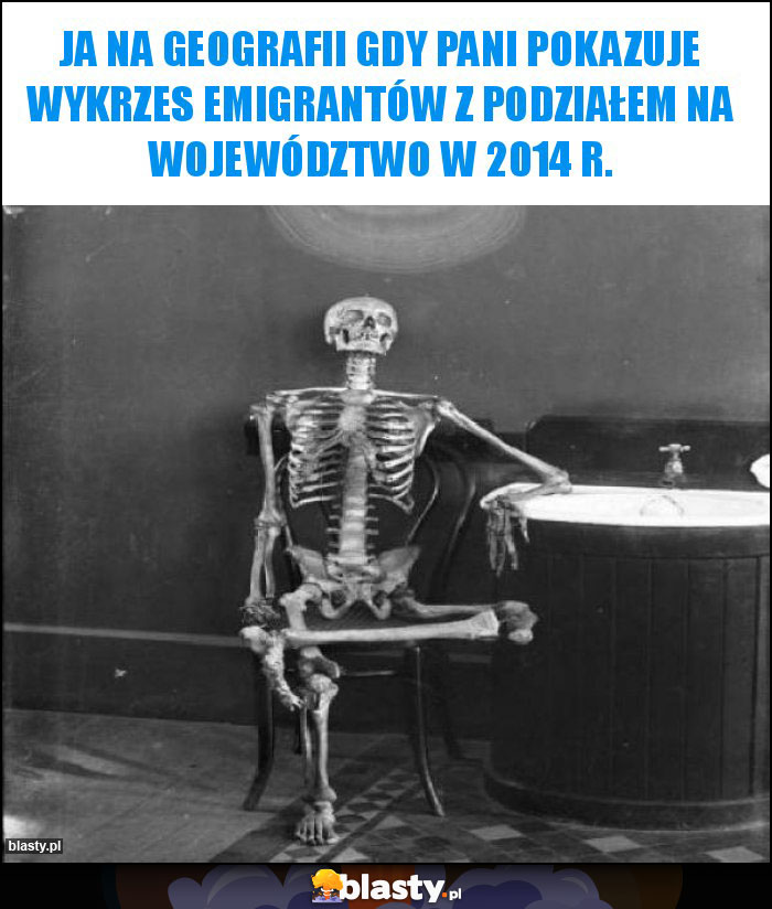 Ja na geografii gdy pani pokazuje wykrzes emigrantów z podziałem na województwo w 2014 r.