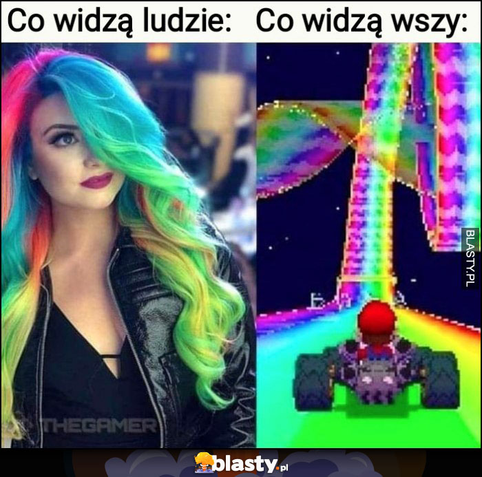 Kolorowe włosy: co widzą ludzie vs co widzą wszy porównanie screen z gry