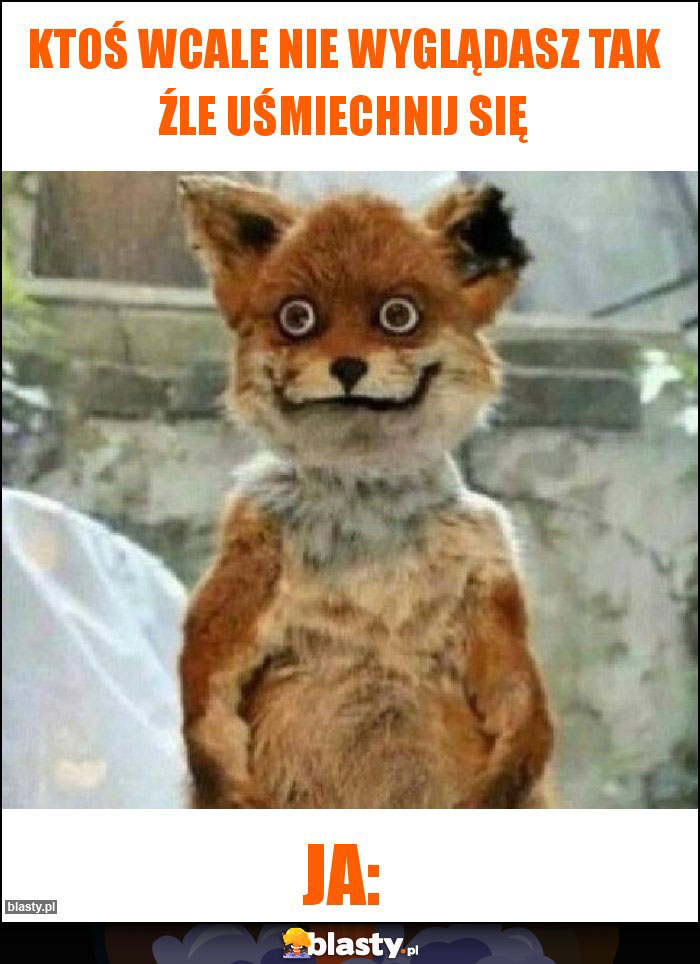 KTOŚ WCALE NIE WYGLĄDASZ TAK ŹLE UŚMIECHNIJ SIĘ