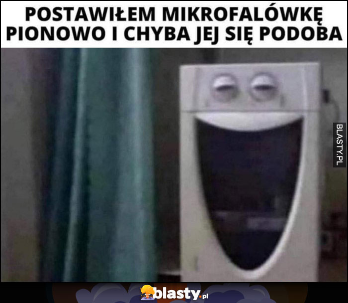 Postawiłem mikrofalówkę pionowo i chyba jej się podoba