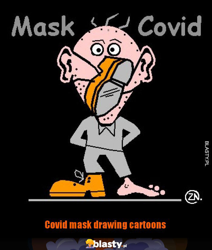 Covid mask drawing cartoons