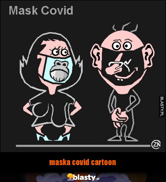 Maska covid cartoon