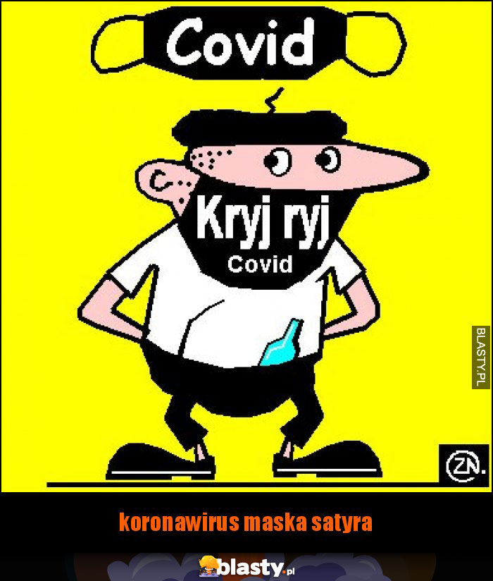 koronawirus maska satyra