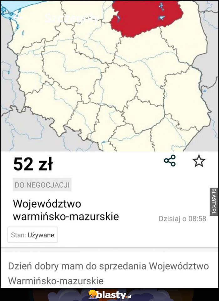 Sprzedam województwo warmińsko-mazurskie ogłoszenie olx cena 52 zł