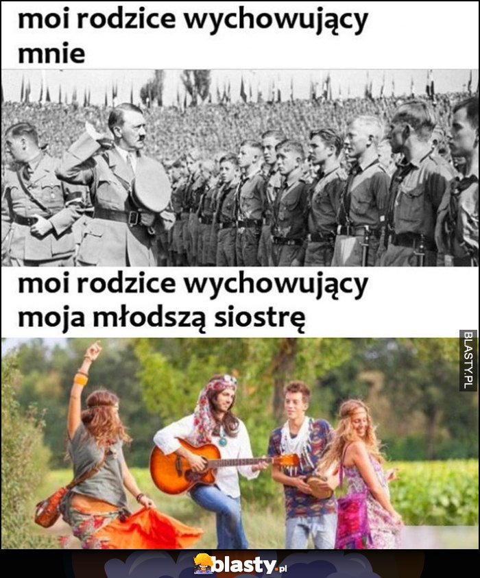 Moi rodzice wychowujący mnie 3 rzesza hitler vs moi rodzice wychowujący moją młodszą siostrę hipisi