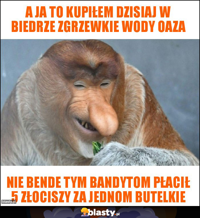 A ja to kupiłem dzisiaj w biedrze zgrzewkie wody oaza