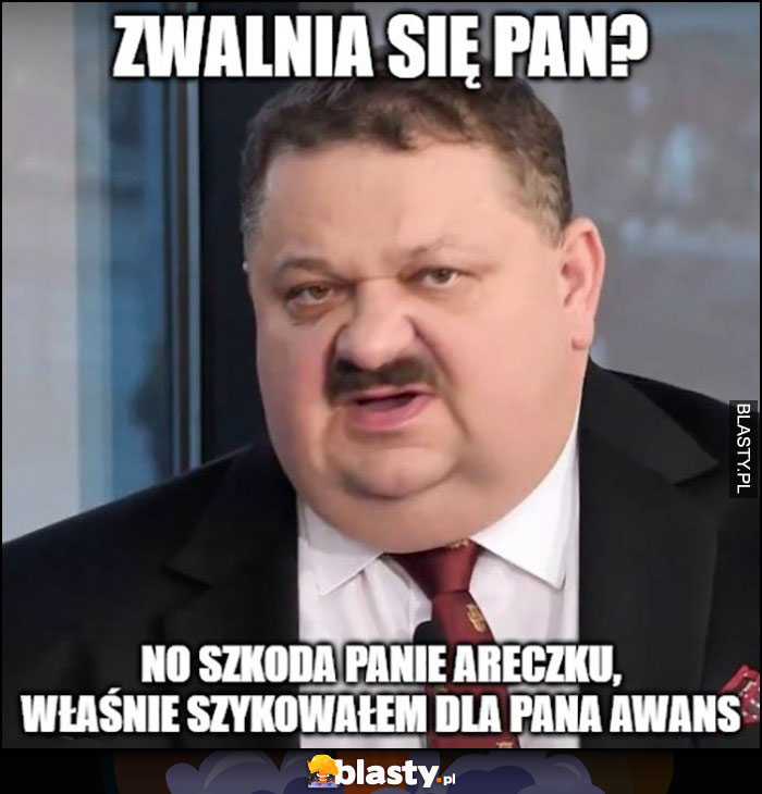 Janusz Alfa zwalnia się Pan, no szkoda Panie Areczku właśnie szykowałem dla Pana awans