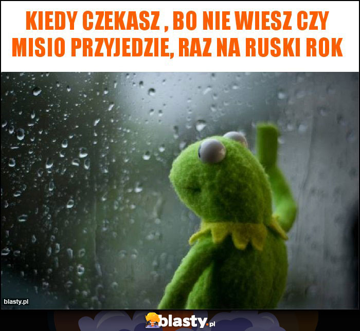 Kiedy czekasz , bo nie wiesz czy Misio przyjedzie, raz na ruski rok