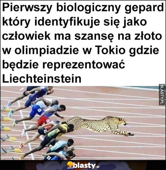 Pierwszy biologiczny gepard który identyfikuje się jako człowiek ma szansę na złoto na olimpiadzie w Tokio gdzie będzie reprezentować Lichtenstein