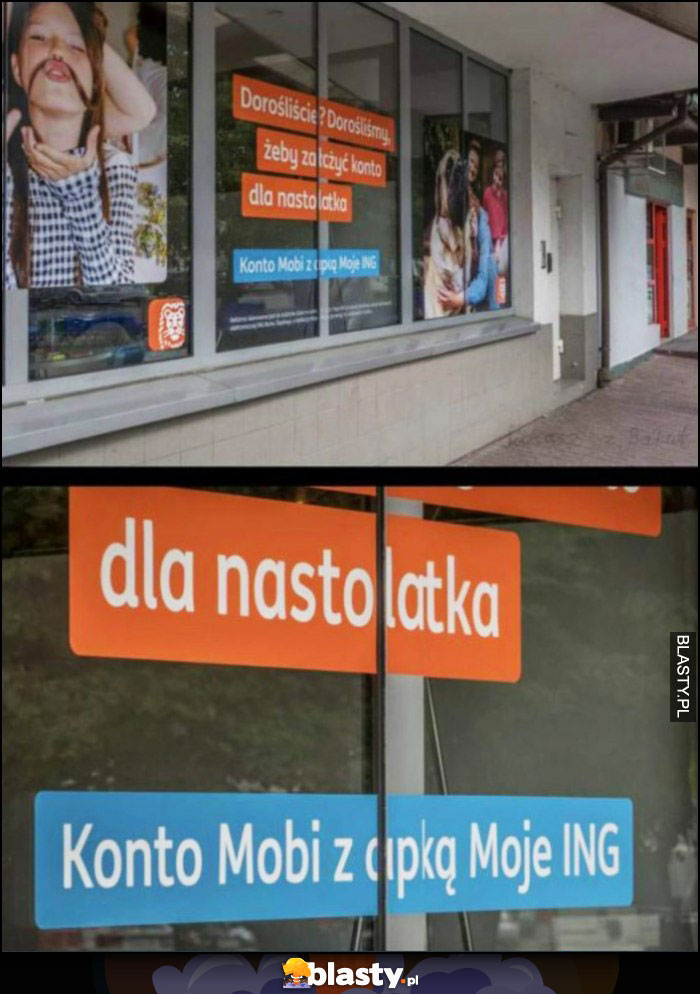 ING reklama fail Konto Mobi z cipką Moje ING