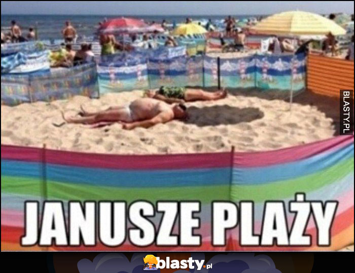 Janusze plaży ogrodzili sobie zagrodę parawanami