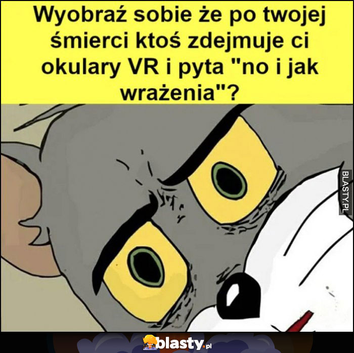 Wyobraź sobie że po twojej śmierci ktoś zdejmuje ci okulary VR i pyta no i jak wrażenia?