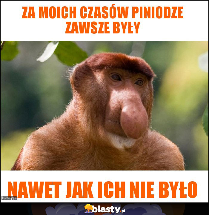 Za moich czasów piniodze zawsze były