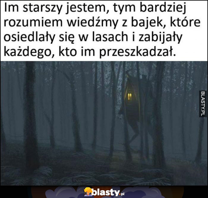 Im starszy jestem, tym bardziej rozumiem wiedźmy z bajek, które osiedlały się w lasach i zabijały każdego, kto im przeszkadzał