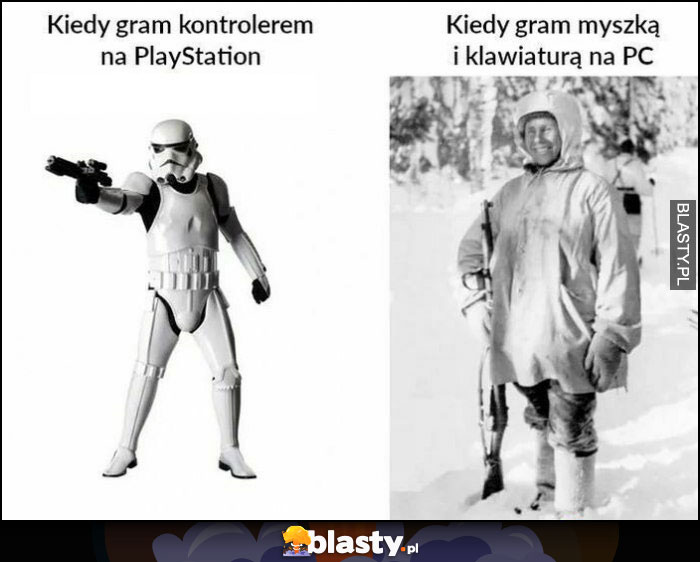 Kiedy gram kontrolerem na PlayStation szturmowiec vs kiedy gram myszką i klawiaturą na PC snajper