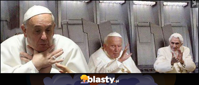 Papież Jan Paweł II dusi papieża Franciszka a Benedykt klaszcze Gwiezdne Wojny Star Wars przeróbka