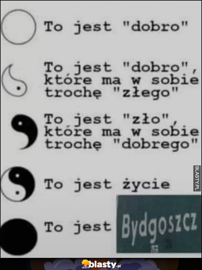 To jest dobro, to jest zło, to jest życie, to jest Bydgoszcz yin yang