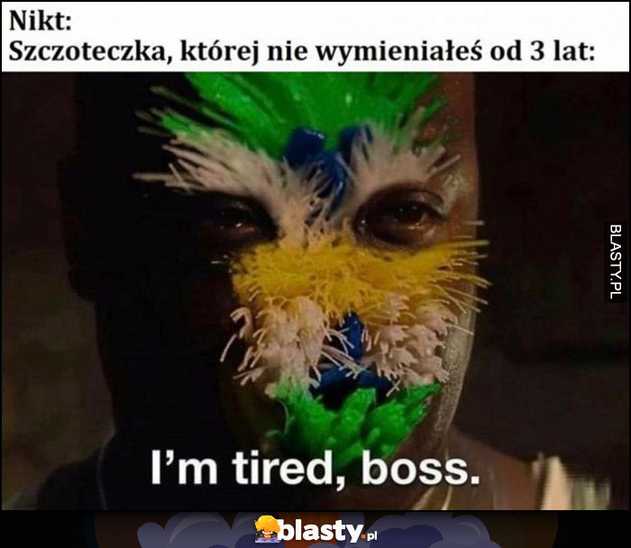 Nikt, szczoteczka której nie wymieniałeś od 3 lat: I'm tired, boss Zielona Mila