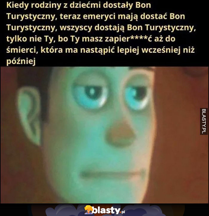 Kiedy wszyscy dostają bon turystyczny a ty masz zapierdzielać do śmierci Toy Story