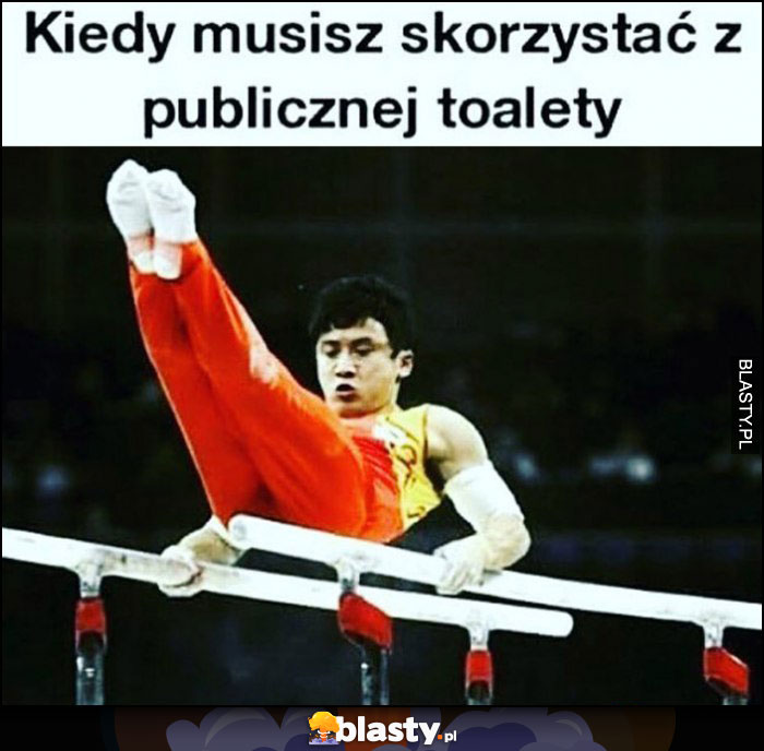 Kiedy musisz skorzystać z publicznej toalety akrobacje żeby nie dotknąć