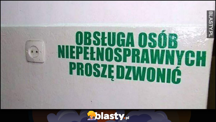 Obsługa osób niepełnosprawnych proszę dzwonić gniazdko kontakt