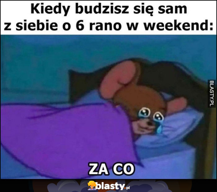 Kiedy budzisz się sam z siebie o 6 rano w weekend: za co?