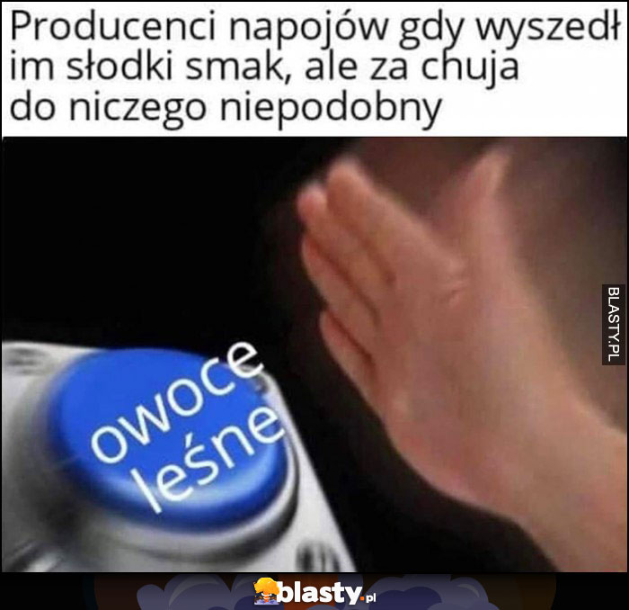 Producenci napojów gdy wyszedł im słodki smak ale za kij do niczego niepodobny przycisk owoce leśne