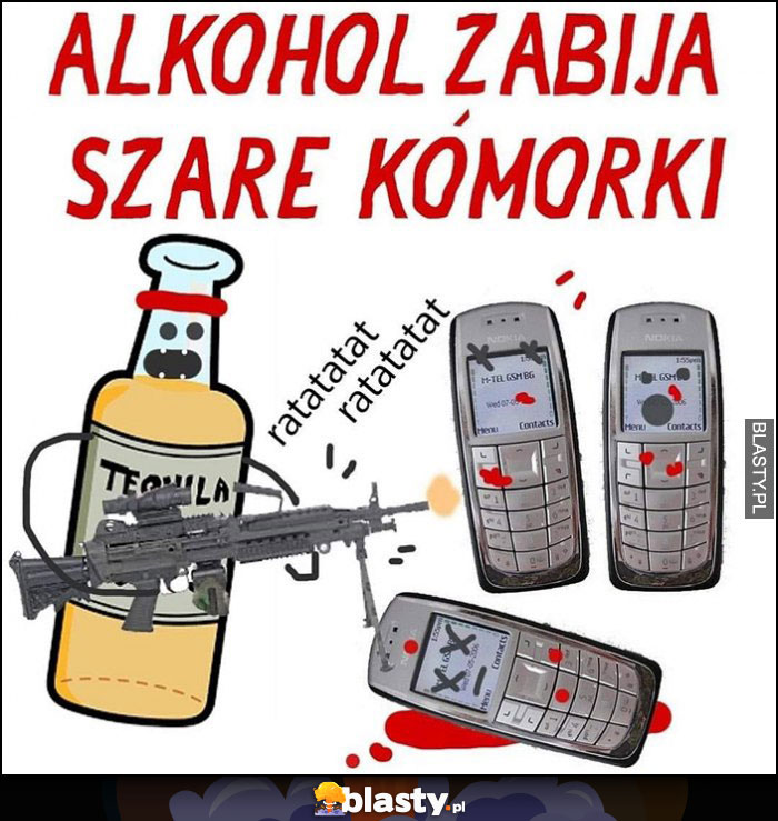 Alkohol zabija szare komórki dosłownie telefony komórkowe