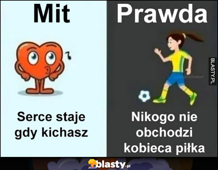 Mit: serce staje gdy kichasz, prawda: nikogo nie obchodzi kobieca piłka nożna