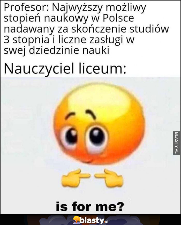 Profesor: najwyższy stopień naukowy w Polsce, tymczasem nauczyciel w liceum: is for me? Czy to dla mnie?