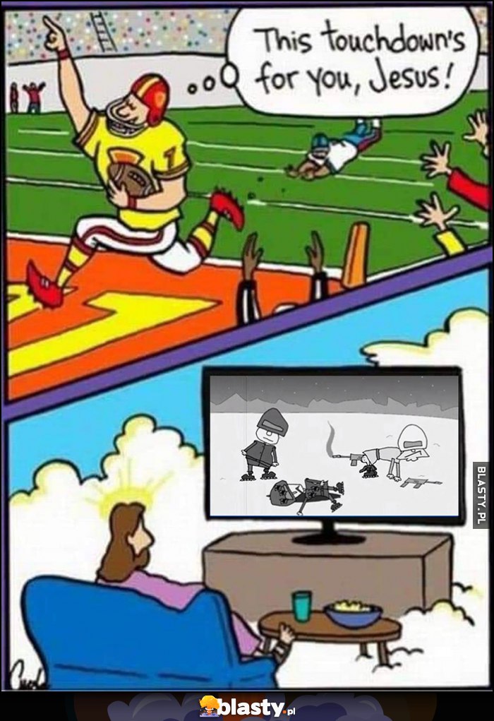 Futbol amerykański to dla Ciebie Jezu, tymczasem Jezus ogląda Kapitana Bombę
