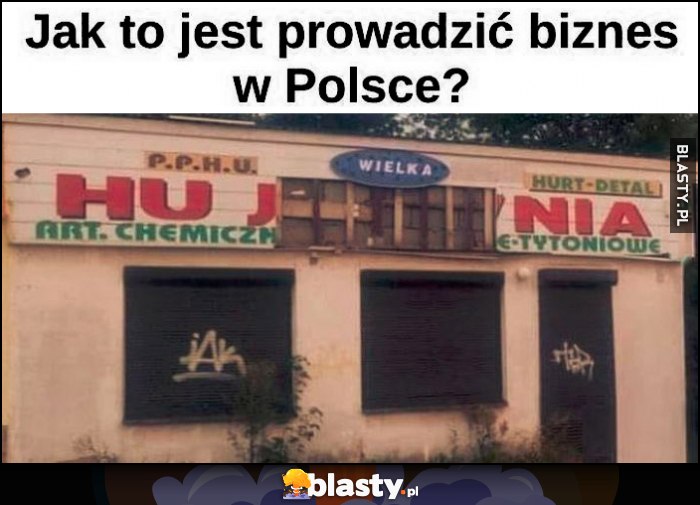 Jak to jest prowadzić biznes w Polsce? Napis kijowo