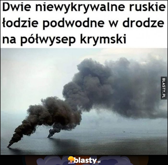 Dwie niewykrywalne ruskie łodzie podwodne w drodze na półwysep krymski dym spod wody