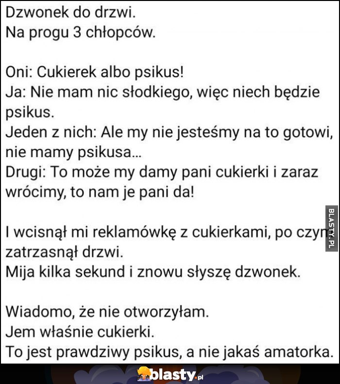 Cukierek albo psikus historia halloween ukradła chłopcom cukierki