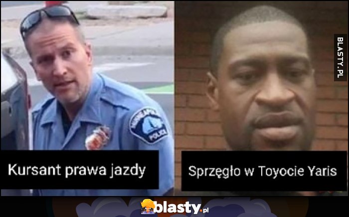 George Floyd policjant kursant prawa jazdy vs sprzęgło w Toyocie Yaris