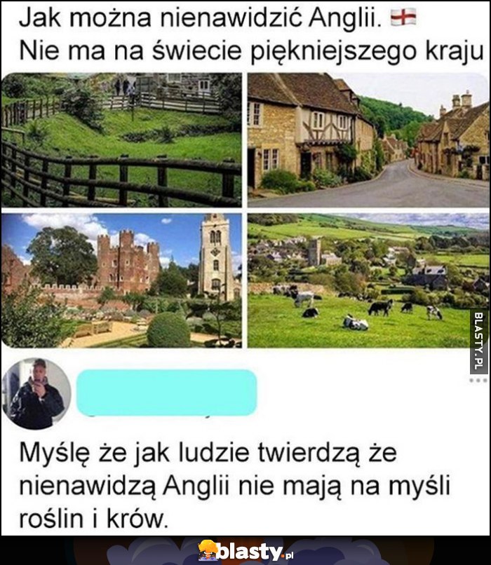 Jak można nienawidzić Anglii, myślę że ludzie co nienawidzą Anglii nie mają na myśli roślin i krów