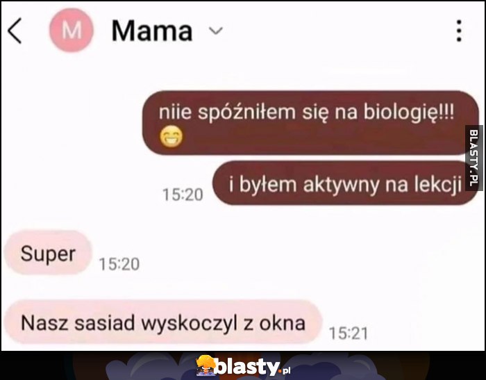 SMSy od mamy nasz sąsiad wyskoczył z okna