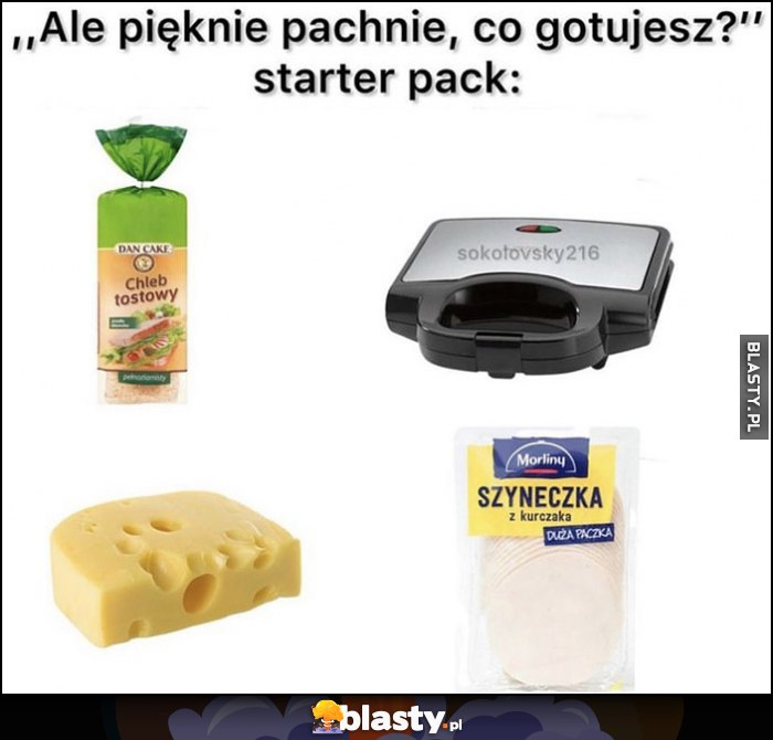 Ale pięknie pachnie co gotujesz? Starter pack: chleb tostowy, opiekacz, szynka, ser