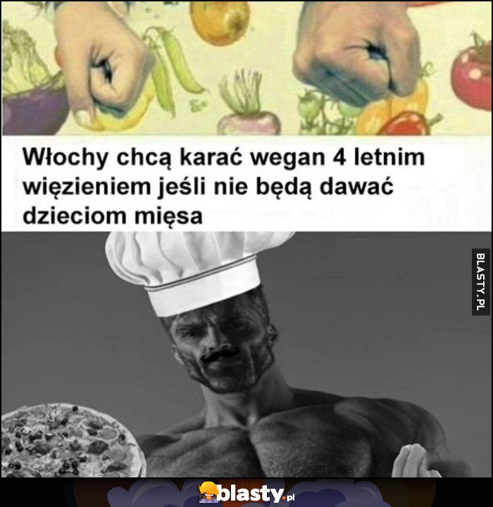 Włochy chcą karać wegan 4-letnim więzieniem jeśli nie będą dawać dzieciom mięsa